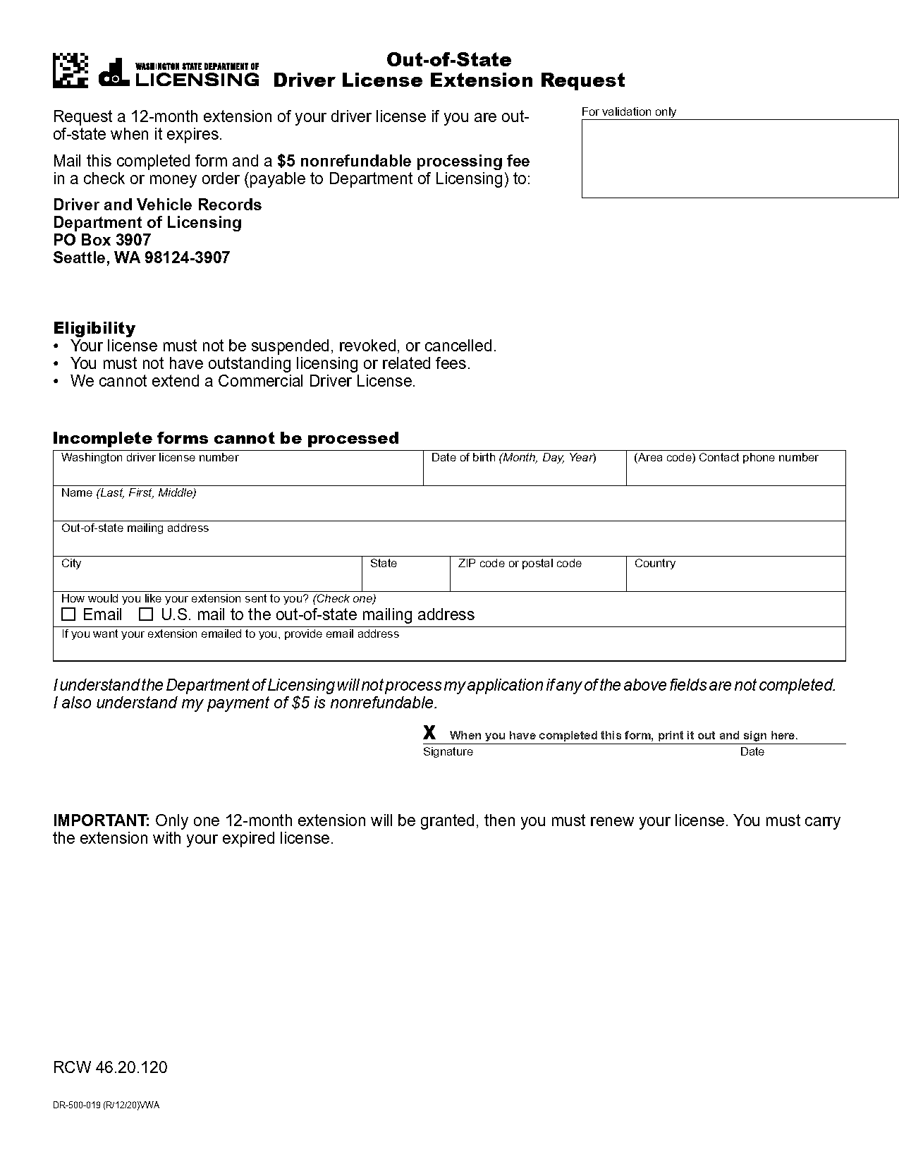 wa state license renewal cost